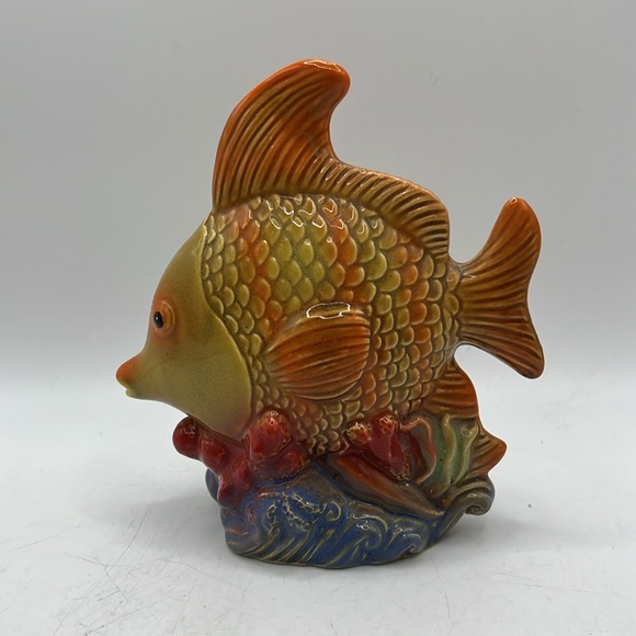 Ceramic Tropical Fish Hand Painted by TradeWind Bay Orange Collectible Art Decor - Picture 3 of 14